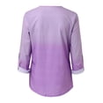 thumbnail image 5 of Ruyang Women Spring And Summer Casual Zipper V Neck Solid Color Long Sleeved Button Gradient Color Pull Sleeve Loose Top Womens Running Tee Shirts, 5 of 7