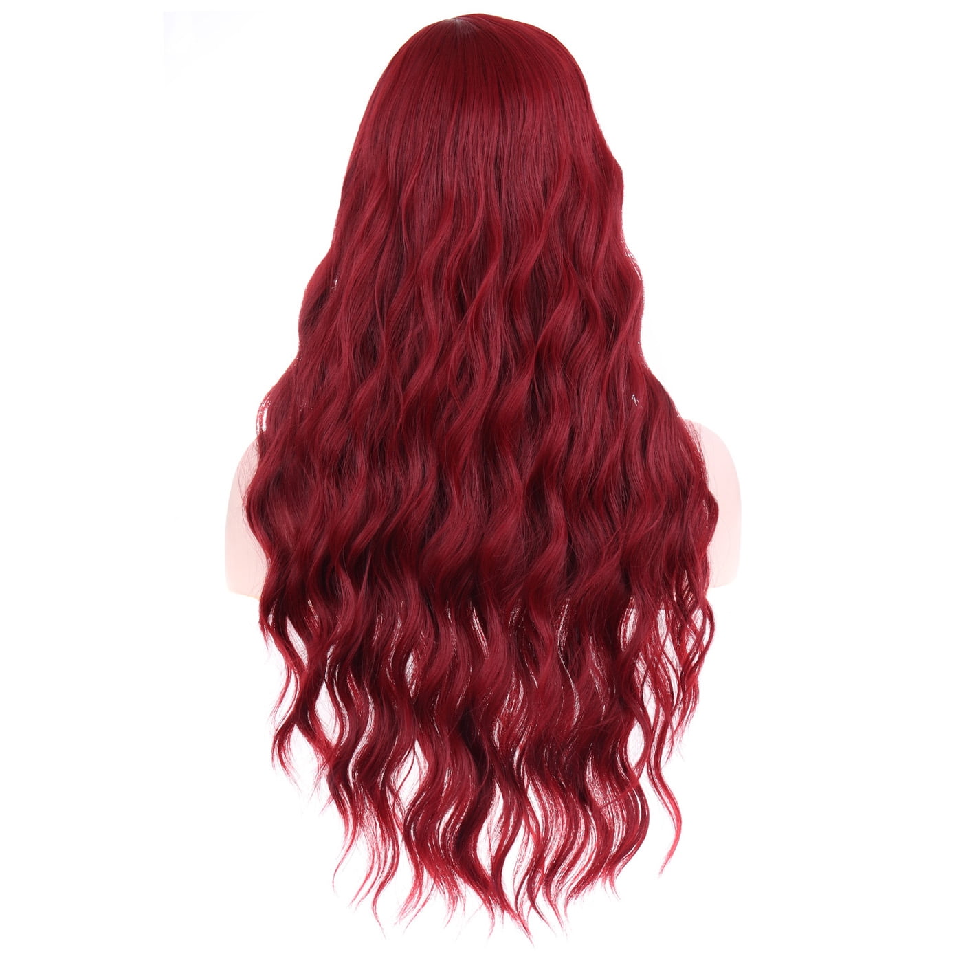 BERON Dark Red Wigs Long Wavy Wig for Women 28' Middle Part Wig Synthetic Heat Resistant Hair Wigs