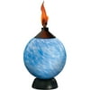 TIKI Brand Glowing Handcrafted Glass Tabletop Torch, Indigo Swirl