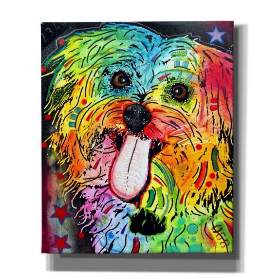 Epic Graffiti 'Shih Tzu' by Dean Russo, Giclee Canvas Wall Art, 20"x24"