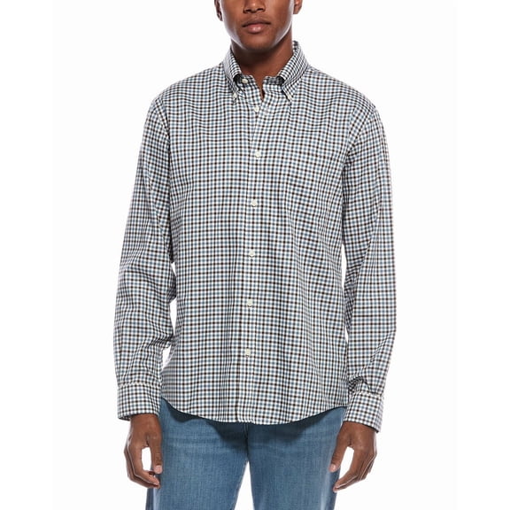 Brooks Brothers mens  Pattern Button Shirt, l, Blue