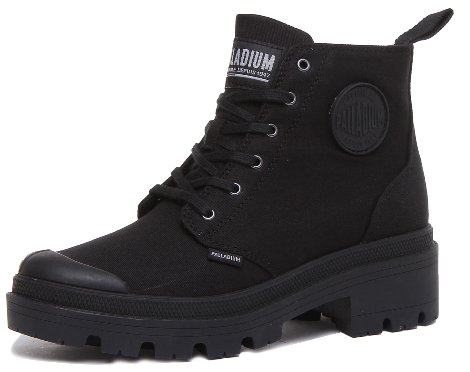 Pallabase Boot Up 9 With Women\'s Size Canvas Twill Side Zip Lace Ankle Palladium Black