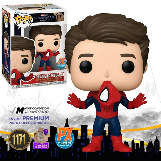 Funko Pop Spider Man Andrew Garfield Sin Mascara #1171 Funko No Way Home Marvel Px Exclusivo