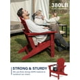 thumbnail image 4 of KINGYES HDPE Adirondack Chair Set of 2, All-Weather Outdoor Fire Pit Chairs for Patio Deck Lawn, Red, 4 of 8