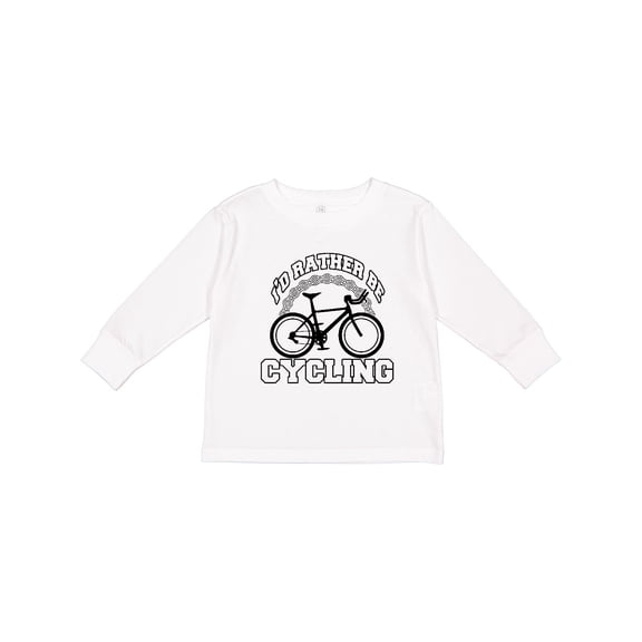 Inktastic I'd Rather Be Cycling Boys or Girls Long Sleeve Toddler T-Shirt