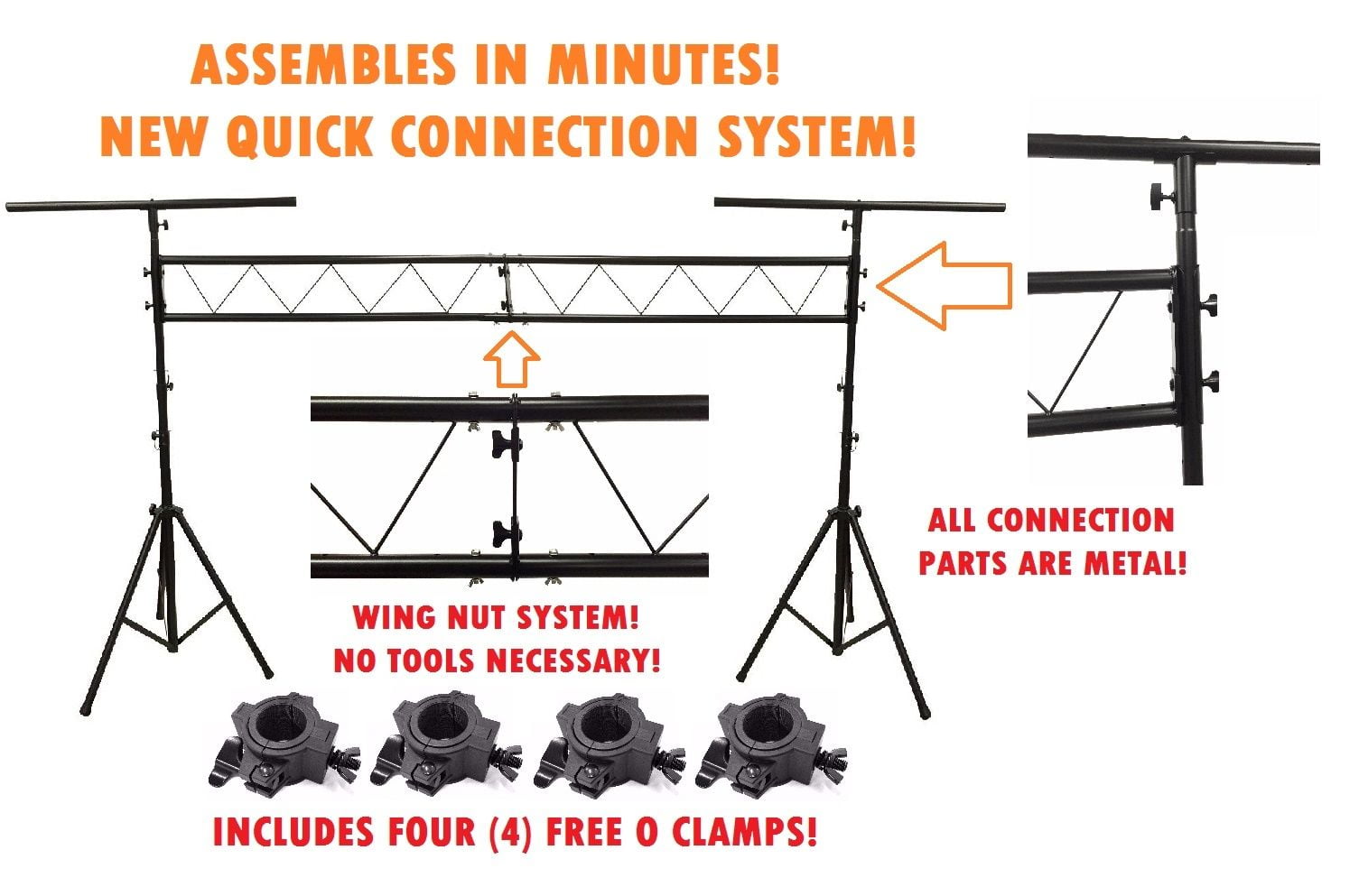 Buy Pro Audio DJ Portable Light Lighting Fixture T Bar Stands 10Ft