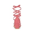 thumbnail image 2 of BLISSFUL STEP Women's Shoes Lace-Up Chunky Heel Open Toe Cross Strap Sandals Watermelon Red 7, 2 of 8