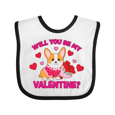 

Inktastic Valentine s Day Will You Be My Valentine with Hearts Gift Baby Boy or Baby Girl Bib