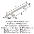 thumbnail image 3 of Amerock Cyprus 3-3/4 inch (96mm) Center-to-Center Satin Nickel Cabinet or Furniture Pull, 10 Pack, 3 of 4
