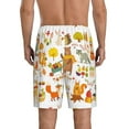 thumbnail image 3 of Kdxio Autumn Forest Animals Print Mens Sleep Shorts Bottoms Soft Comfy Pajama Wear Pants with Drawstring Pockets, 3 of 7