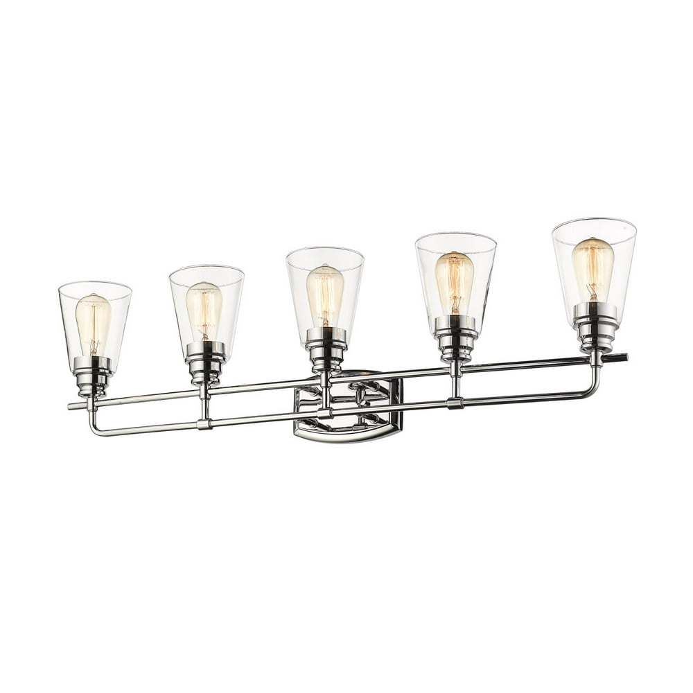 Bathroom Vanity 5 Light Fixtures With Chrome Finish Steel Material