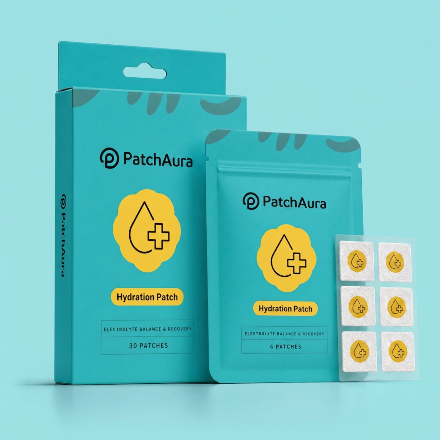 PatchAura Hydration Patch - Electrolyte Support, 30 Count