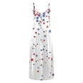 thumbnail image 5 of Fartey Summer Maxi Dresses for Women Trendy Stars Print Dress Spaghetti Strap Sleeveless Dresses 4th of July Patriotic Dress Loose Flowy Party Sundress Multicolor S, 5 of 5