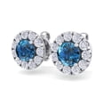 thumbnail image 3 of SuperJeweler 2 1/2 Carat Blue Diamond Halo Stud Earrings in 14 Karat White Gold, Martini Setting for Women, 3 of 6