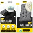 thumbnail image 3 of SUNROX Memory Foam Jumbo Rocking Chair Cushions, Set of Seat & Back Cushion with Ties for Indoor/Outdoor Rocker, FadeShield Water Resistant Non Slip Durable Tufted Pads, 2 Piece, Heather Charcoal, 3 of 7