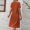 thumbnail image 4 of SMihono Robe d'Été Grande Taille pour Femmes 2023 à Manches Courtes, Couleur Unie, Coupe Ample, Robe T-shirt à Col Rond, 4 of 5
