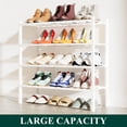 thumbnail image 5 of Smiry Shoe Rack 4 Tier, Stackable Bamboo Shoe Organizer, Shoe Storage for Closet, Entryway and Bedroom, White, 5 of 7