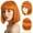 G-Orange, variant on Phocas Orange Bob Wig For Women,Short Middle-Parted Straight Hair Wig,Synthetic Bob Wig With Bangs For Daily Use 10inch