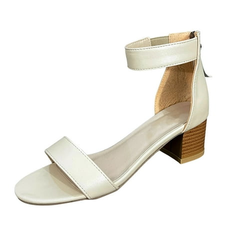 

simu Summer Beach Sandals Fashion Ladies Sandals Women s Fish Mouth Toe High Open Summer Heels Beach Breathable Zipper Shoes Outdoor Women s sandals Comfortable for Women