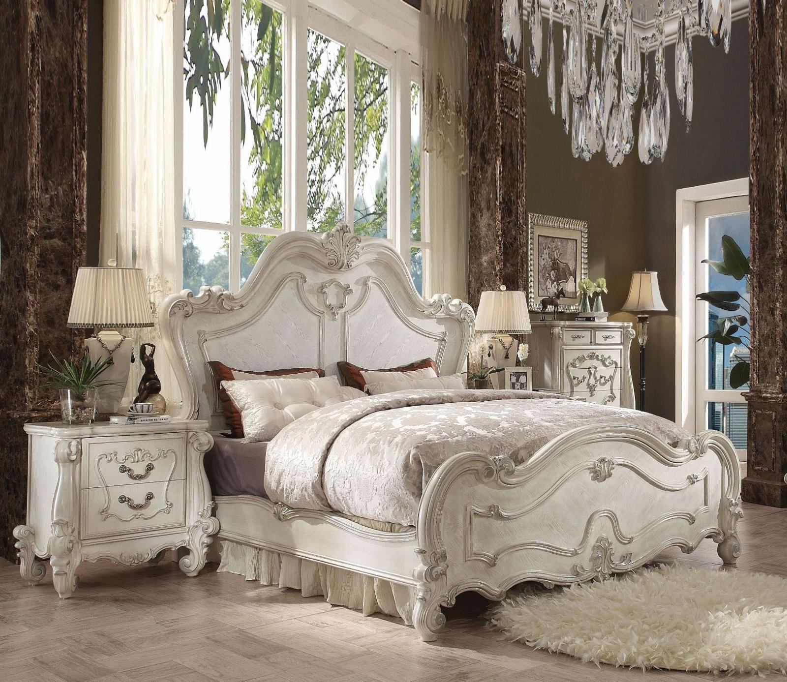 Acme Furniture 21760Q Versailles Bone White Panel Queen Size Bedroom