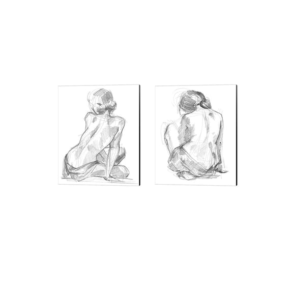 Metaverse Jennifer Parker 'Sitting Pose B' Canvas Art (Set of 2)