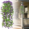 thumbnail image 1 of Wall Hanging Flower Decoration Simulation False Flower Rattan Vine Green Wall Way Decoration Wall Mounted Unit（1pc）, 1 of 9