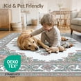 thumbnail image 4 of ODIKA 6'x9' Washable Area Rug Easy Care, Non-Shedding, Vintage Oushak Whimsical Blush Dorm Pastel Nursey Pink Refined Structured for Queen Size Bedroom Under Bed Master Suite, 4 of 7
