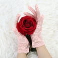 thumbnail image 4 of Par de Guantes Dedo Completo Allegra K Rosa Talla Única Encaje Floral, 4 of 5