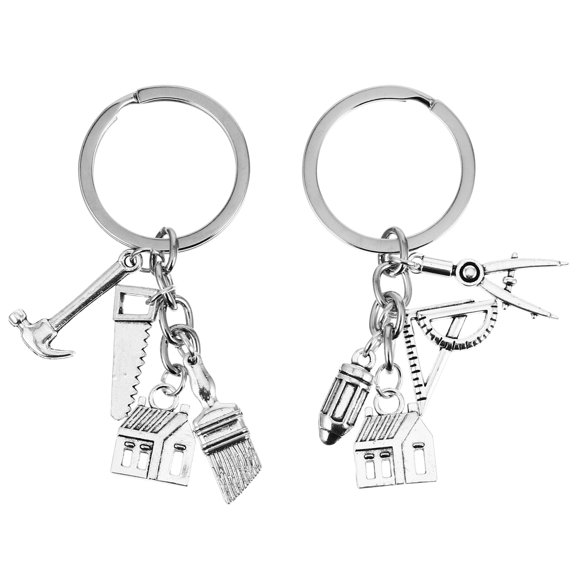 OFFIGAM 2-Pack Zinc Alloy Key Holders, Ruler-Shaped Keychain Ornaments for Phones, and Stylish Accessories