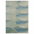 thumbnail image 1 of HomeRoots 475267 3 x 5 ft. Blue & Beige Abstract Waves Modern Area Rug, Ocean, 1 of 1