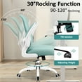 thumbnail image 6 of COOLHUT Office Chair, Ergonomic Desk Chair with Adjustable Lumbar Support, High Back Mesh Computer Chair with Flip-up Armrests-BIFMA Passed Task Chairs, Executive Chair for Home Office，Light Blue, 6 of 12