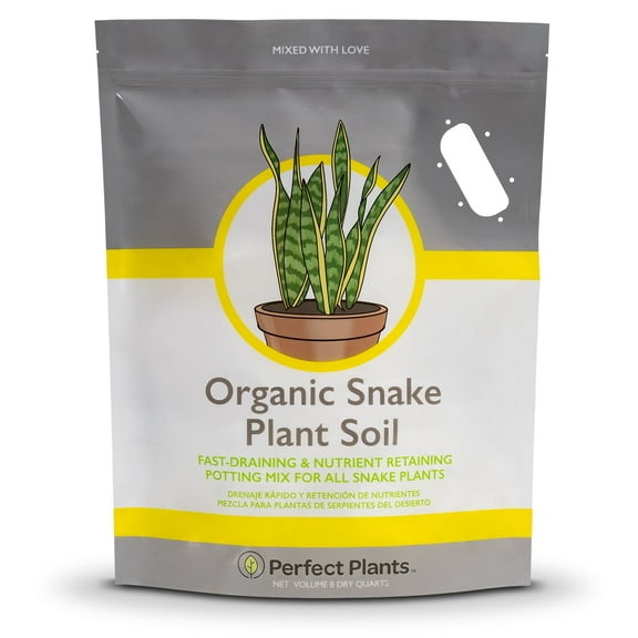 Organic Snake Plant Soil in 8qt. Bag, Potting Mix for All Snake Plant Varieties, High Drainage
