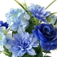 thumbnail image 2 of 18-inch Artificial Silk Blue Roses & Dahila Mixed Summer Bouquet, for Indoor Use, by Mainstays, 2 of 8