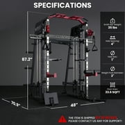 Mikolo Smith Machine Home Gym, 2200lbs Power Rack with Weight Bench and 260LBS Plates, Training Equipment with LAT-Pull Down System & Functional Trainer