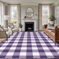 thumbnail image 2 of Purple Plaid Large Area Rugs 6x9 ft Purple Gradient Line Check Geometric Washable Rug Non Slip Indoor Carpet Absorbent Floor Mat for Living Room Bedroom Dining Room, 2 of 9