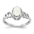 thumbnail image 1 of 10K White Gold Opal Diamond Ring, 1 of 2