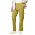 thumbnail image 5 of Mens Work Dress Pants Slim Fit Stretch Golf Cargo Pants Quick Dry Casual Comfy Trousers with Pockets Fall Winter (XL, Yellow), 5 of 7