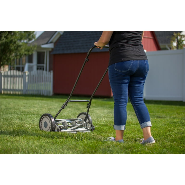 American Lawn Mower 18-Inch 5-Blade Reel Lawn Mower with 10-Inch Wheels,  Rust Resistant, 5-Position Cut Height Adjustment in the Reel Lawn Mowers  department at