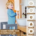 thumbnail image 3 of Toddler Tower Kitchen Helper, Bathroom Toddler Learning Standing Tower, Adjustable-Height, Toddler Step Stool 2 in 1 Convertible Table and Chair, Whiteboard and Safety Rail for Kids, 3 of 8