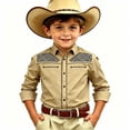 thumbnail image 2 of Toddler Kids Girls Boys Shirt Tops Long Sleeve Fashion Chest Print Casual Collar Shirt Casual Summer Tees 4-5 Years, 2 of 4