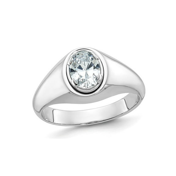 Mens 1.00 Carat (Ctw) Lab-Grown Diamond Ring in 14K White Gold (size 10) for Men