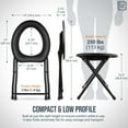 thumbnail image 3 of Portable Camping Toilet Chair - Folding Bedside Commode - Stainless Steel - 37 cm Tall, 3 of 7