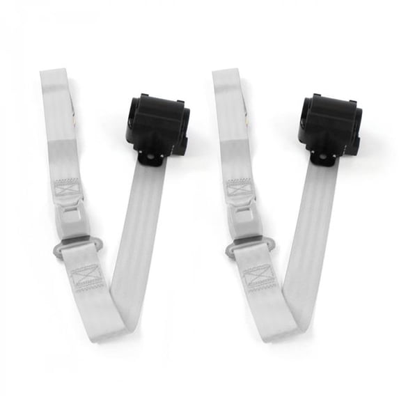 SafeTBoy Standard 2 Point Gray Retractable Bucket Seat Belt Kit with 2 Belts for 1968-1969 Ford Fairlane