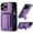 Purple, variant on For iPhone 16e/17e Phone Case,With Card Slots,Invisible Foldable Kickstand,Anti-Scratch Shockproof Anti-fall Drop Protection,Non-Slip Heavy Duty Rugged Durable Phone Case Cover,Orange