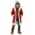 thumbnail image 6 of YMNXA Big Girls Boys Hooded Coat With Pocket Long Sleeve Solid Color Plush Warm Comfortable Jacket For Daily Wear Red 12-13 Years, 6 of 8
