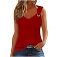 thumbnail image 2 of Rciityk Summer Tank Cute Tops for Women Casual Sleeveless Shirt Loose Fits Scoop Neck O Ring Shoulder Blouse, 2 of 4
