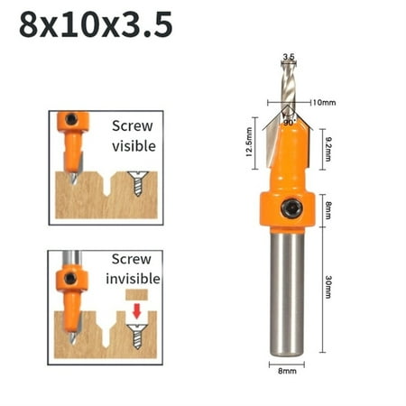 

10mm Shank Hss Countersink Router Bit Screw Extractor Woodworking Milling Cutter