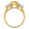 thumbnail image 4 of Three-Stone Engagement Ring for Women - 3ct Natural Citrine in 18K Yellow Gold Promise Ring, 4 of 6