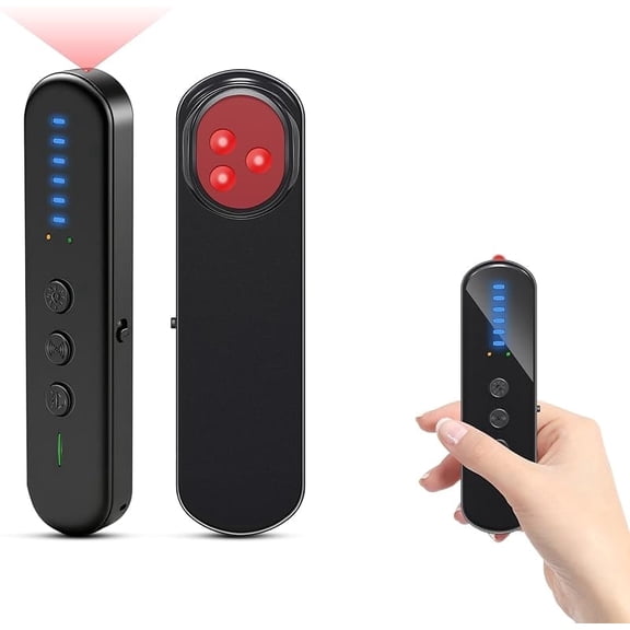 Anti-Spy Hidden Camera Detector with 99% Accuracy,Find GPS Trackers &Listening Devices Portable Privacy Protector for Hotel/Travel,Anti-Surveillance RF Bugs Detector with LED (Black)