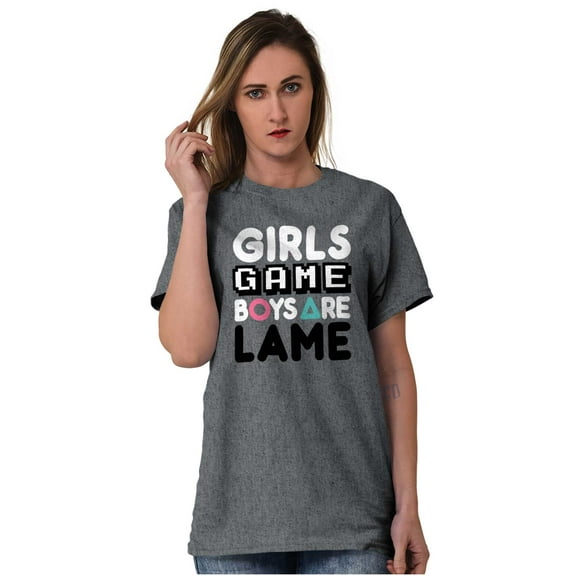 Girls Game Boys Are Lame Video Gamer Women's Plus Size Graphic Tee Brisco Brands 2X